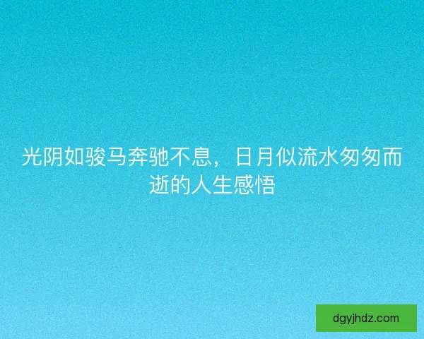光阴如骏马奔驰不息，日月似流水匆匆而逝的人生感悟